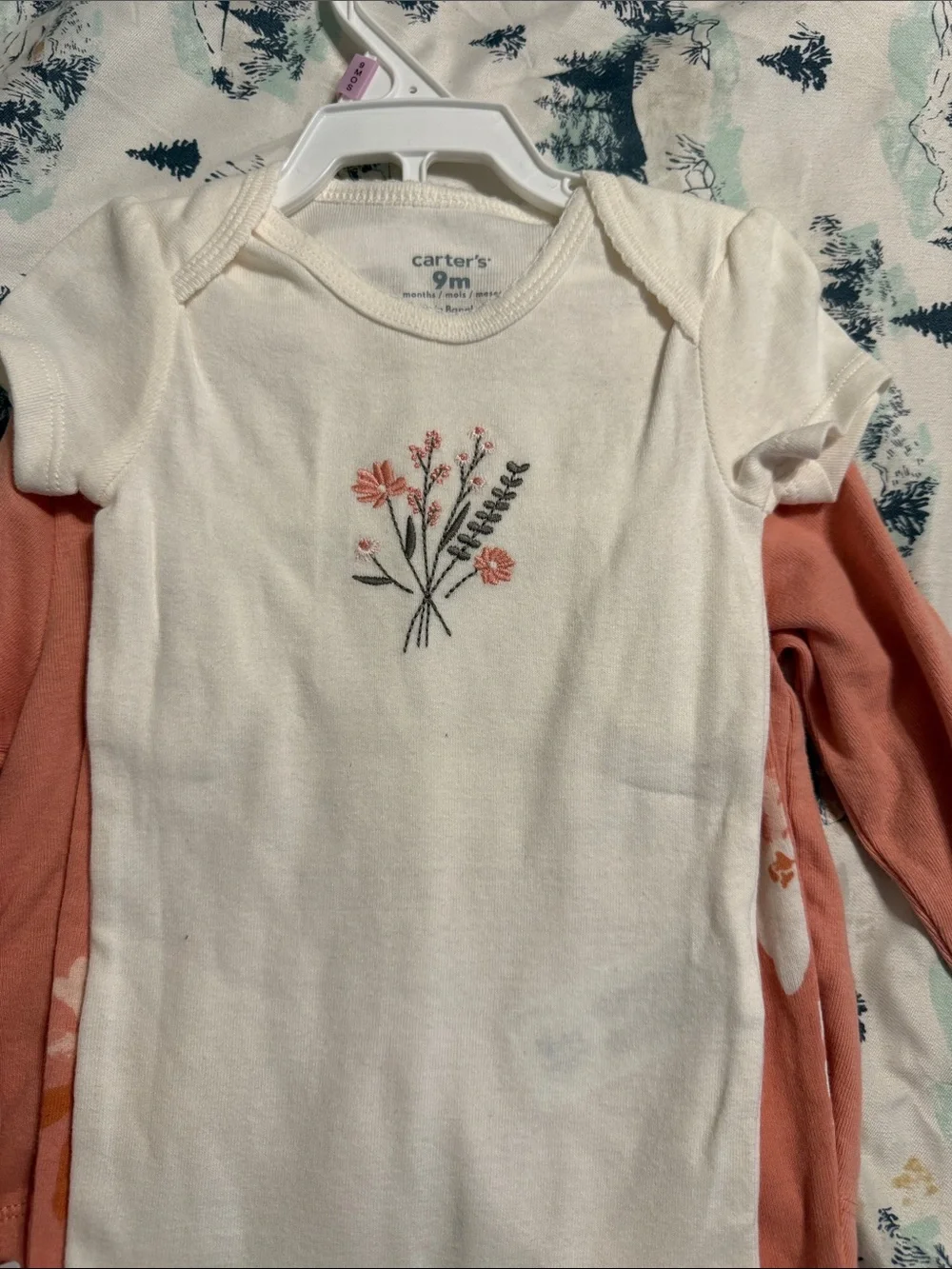Carter's NEW Floral 3-Piece Baby Outfit 9Month Onesie, pants and top